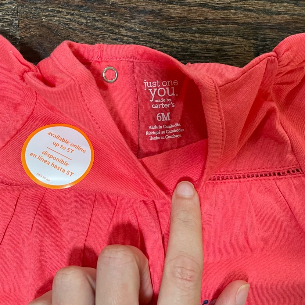 2 Short Sleeve Baby Tees & 1 Short Sleeve Bodysuit, Carter’s, 6m - Picture 4 of 5